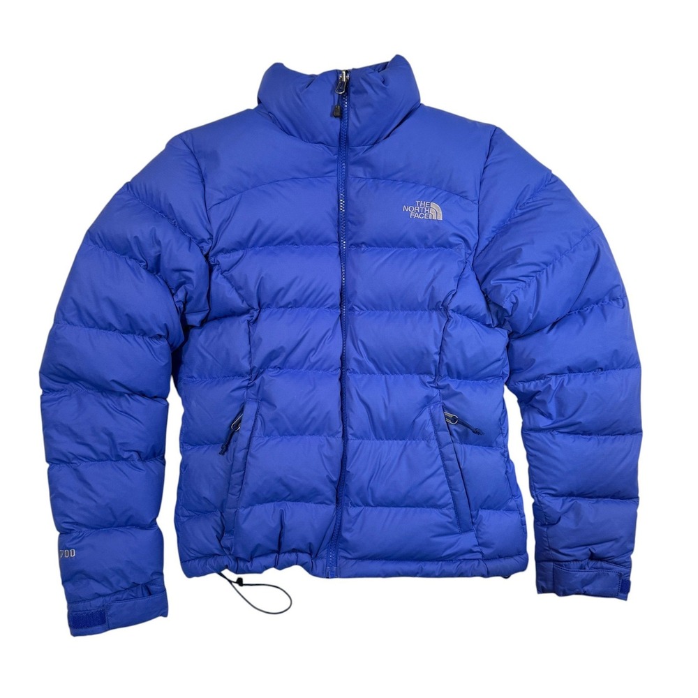 The North Face Nuptse 700 Down Puffer Jacket Womens Small Royal Blue Puffer Coat